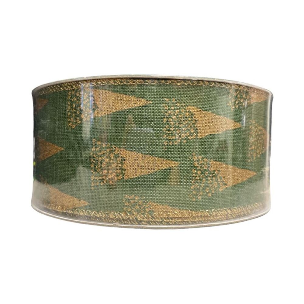 Gold Tree - Member's Mark Premium Wired Edge Holiday Ribbon, 2.5" Wide x 50 Yard